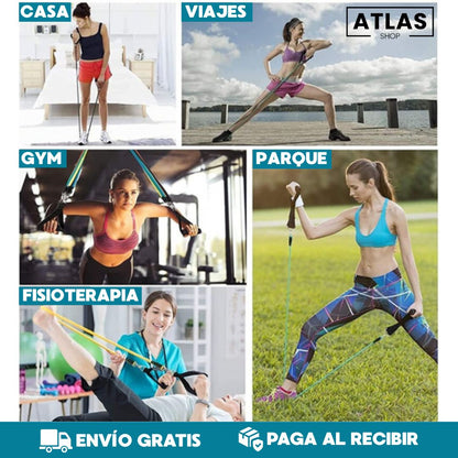 DominaFit® Kit de Bandas Elasticas Tubulares