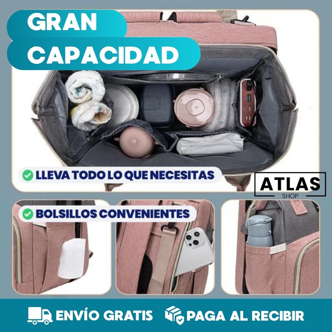 BabyBag® Pañalera Multifunción transformable en Cuna